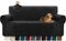 Granbest Super weiche Samt Sofabezug 3 Sitzer 1 Stück stilvolle Luxus Plüsch Sofabezug mit Schaumstoffstäben Spandex verdickt Möbelschutz Couchbezug (3 Sitzer,Schwarz)