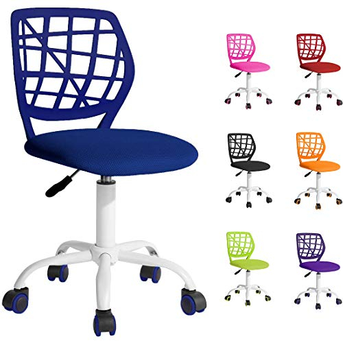 Beltom® Sedia ergonomica da scrivania cameretta computer casa studio ufficio studenti adolescenti, ideale per bambini. Regolabile in altezza e girevole a 360° - Blu