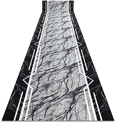 rugsx Läufer Antirutsch MARMUR Marmor, Stein grau 120x300 cm