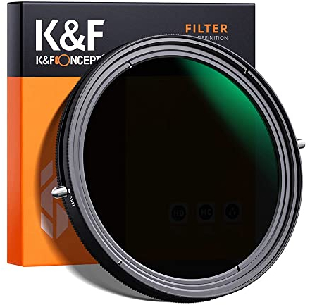 K&F Concept Filtro ND Fader variabile ND2-ND32 e filtro polarizzatore circolare CPL NOX Spot Telaio in lega di alluminio per tutti gli obiettivi della fotocamera (58 mm)