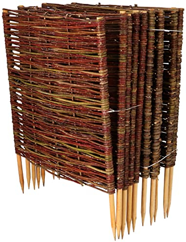 KOTARBAU® Lot de 5 bordures de parterre en osier 60 x 60 cm - Bordure de jardin pour fleurs et légumes