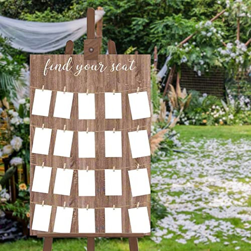 Panneau de mariage « Find Your Seat » - Panneau de mariage rustique - Panneau en bois - Décoration de mariage - 61 x 91,4 cm