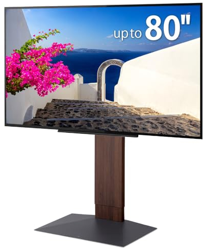 WALL V3 Low Type | Japanischer Eleganter 32-80 Zoll Universal Wand TV-Ständer, verstellbare Halterung, kein Bohren | Walnuss