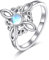 JERWLI Hexen-Knoten-Ringe aus Sterlingsilber, Hexen-Magischer Knoten-Ringe, Mondstein, heidnischer Schmuck, keltisches Kreuz, Schmuck für Frauen und Mädchen (9)