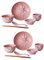Cabilock 1 Juego Tazón De Cerámica Juego Vajilla Tazones De Arroz De Porcelana Vajilla De Flores Japonesas Floral Dinnerwear Conjunto Vajilla Platos Individual Estilo Japones Madera Japón