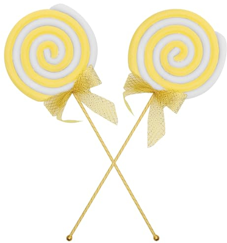 COLLBATH 2Stücke Lutscher Dekoration Simulierte Lollipop Requisiten für Fotografie Party und Festival Dekorative Fake Lollipop Modelle Einzigartige Candy Verzierungen für Hochzeiten und