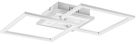 Reality Leuchten LED Deckenleuchte Venida R62793431, Metall Weiß matt, inkl. 25 Watt LED, Switch Dimmer