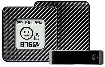 Drahtloses,Tragbares,Aluminium-Innen Luftqualitätsmonitor AIRVALENT(CO2, Relative Luftfeuchtigkeit, Temperatur) Einzigartiges, Design-Messgerät,Sensor,Taschengröße (Carbon)