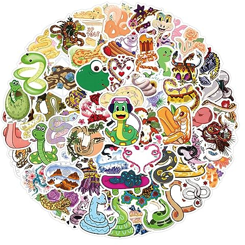 Schlange Aufkleber Snake Sticker Set 100 Stücke Niedlich Deko für Auto Laptop Skateboard Fahrrad Moped Motorrad Fahrrad Computer,Geeignet für Erwachsene Kinder
