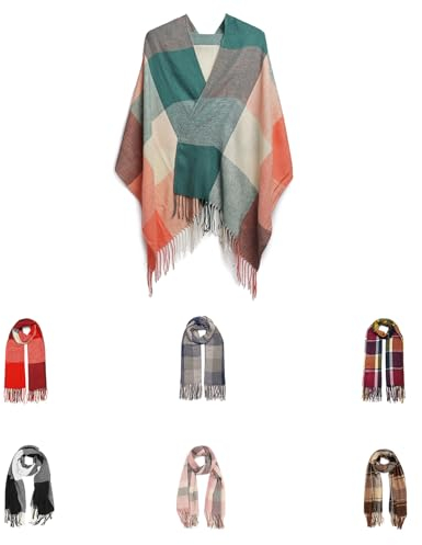 Good Nite Schal Damen Herren Winter Herbst Schals & TüCher Für Kuschelig Flauschig Festlich Großer Karo Warm Weich Scarf Nüchtern und Stilvoll(Grüner,200x60cm)