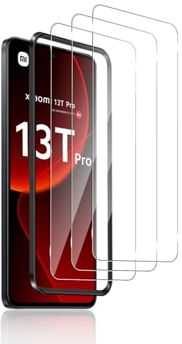 Funrae Protector de Pantalla para Xiaomi 13T/13T Pro 5G [3 Piezas] Cristal Templado 9H Dureza HD Vidrio Templado Anti-Arañazos Antihuellas Ultra Resistent Película de Teléfono
