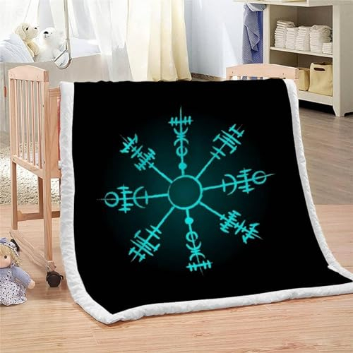 NDXRWDZR Decke Schwarzer Wikinger Kuscheldecke Flauschig als Geschenke für Frauen Männer Extra Weich Warm Decke als Sofaüberwurf Tagesdecke oder Wohnzimmerdecke - 140 x 200 cm