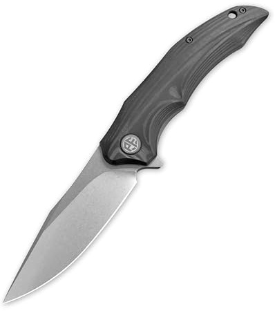 Petrified fish PFP10 Hairtail Klappmesser, 3.54 K110 Stonewashed Klinge Carbon Fiber Griff, Mit Kugellager EDC Taschenmesser (Carbon Fiber Stonewashed)