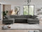 MKS MEBLE Sofa U, Wohnlandschaft U-Form, Ecksofa mit Schlaffunktion und Bettkasten, Schlafsofa mit Bettkasten, Couch mit Verstellbare Kopfstützen - Pedro U - Dunkelgrau Velvet Hydrophob
