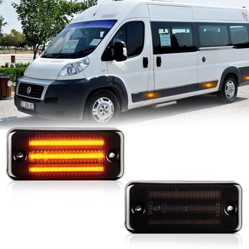 POPMOTORZ 2 Stücke LED Blinker Seitenblinker für F-iat Ducato Citroen Relay Peugeot Boxer R-enault Trucks Magnum Cherokee mit Canbus Fehlerfrei, Schwarz