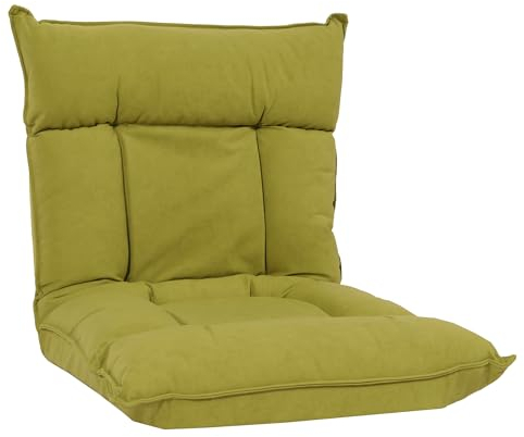 Mendler Bodensessel HWC-N44, Relaxsessel Bodenkissen Bodensofa Klappsessel 6 Relaxpositionen, stabiles Gestell Samt - grün
