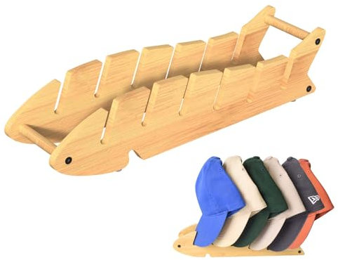 IDISON Baseball Cap Hutständer, Cap Halter mit Einzigartiger Fischform, Kappenhalter für 6 Kappen, Hut-Präsentationsständer für Schlafzimmerkommode, Wäscheschrank