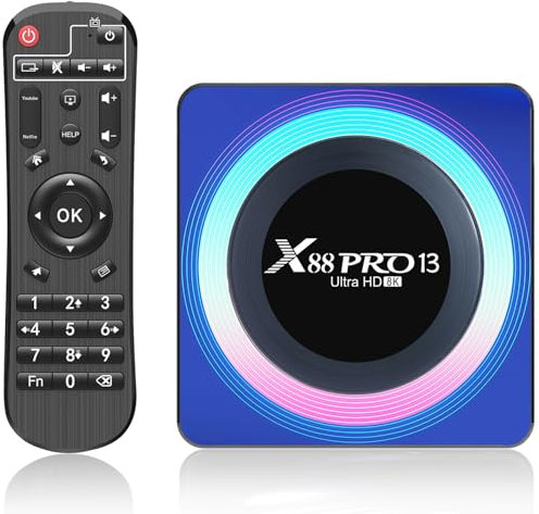 Android 13.0 TV Box,Dulmssxy TV Box with 2GB RAM 16GB ROM RK3528 Quad-Core 64bit Cortex-A53 Mali 450 MP2 GPU Support 2.4/5.0GHz WiFi BT5.0 10/100M Ethernet 8K 3D DLNA USB3.0 HDMI 2.0 H.265