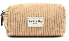 MISAKO Leonci Portefeuille à Deux Fermetures éclair en Velours côtelé Female - Leonci Beige 6 X 10 X 4 cm