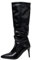 GHSIRUEU Elegante Stivali Alti al Ginocchio da Donna a Punta con Tacco a Spillo 7.5cm Moda Lungo Stivali,Nero,45 EU