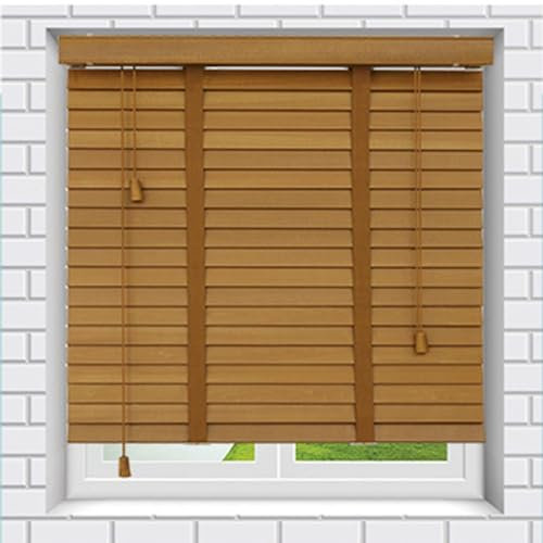 Horizontale Jalousien für Fenster, horizontale Jalousien, Verdunkelungs-/Wärmedämmvorhänge, Jalousien aus Holz, 60 cm, 80 cm, 90 cm, 110 cm, 120 cm, Jalousien aus Massivholz, Fensterläden für Innen-