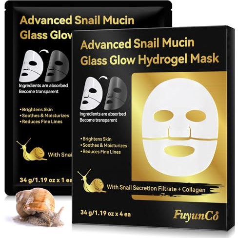 Advanced Snail Mucin Glass Glow Mask, Collagen Maske Overnight, Glass Skin Mask, Advanced Snail Mucin Mask, for Deep Moisture and Radiant Complexion, Korean Skincare