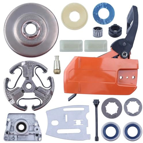 LALAL Cubierta de embrague, mango de freno de cadena, tambor de embrague, bomba de aceite, llanta de piñón for HUSQVARNA 61 66 266 268 272 272XP, juego de revisión de motosierra