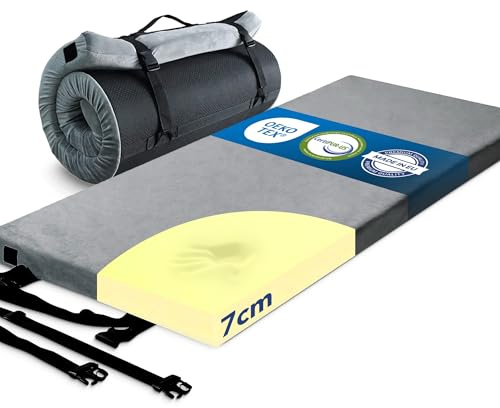 Campingmatratze klappbar – Hochwertige Schlafmatratze mit Memory Schaum, ideal als Bodenmatratze, Faltbare Matratze oder Gästebett klappbar für Zuhause und Camping