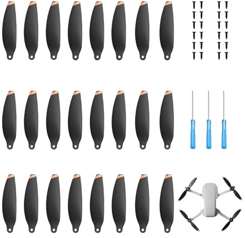 Propeller Compatible with DJI Mini 4K, Mini 2/SE/2 SE, 24 Pieces of Low Noise Wind 4726 FM Propeller Blade, Replaceable Noise Reduction Drone Accessories, Including Screws and Screwdriver (White)