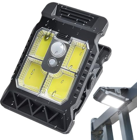 Ahuuen Klemmbare Solarlampen Außen Mit Bewegungsmelder, Sicherheitsleuchte, LED Sicherheitsbeleuchtung Für Gartenzaun Camping Terrasse Garagentor