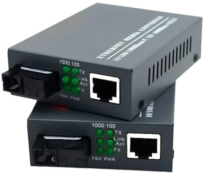 Convertitore Gigabit monomodale da 2 pezzi – Modulo mini fibra, dispositivo di rete con rilevamento automatico | Convertitore multimediale per ricetrasmettitore LC, strumento di rete domestica, access