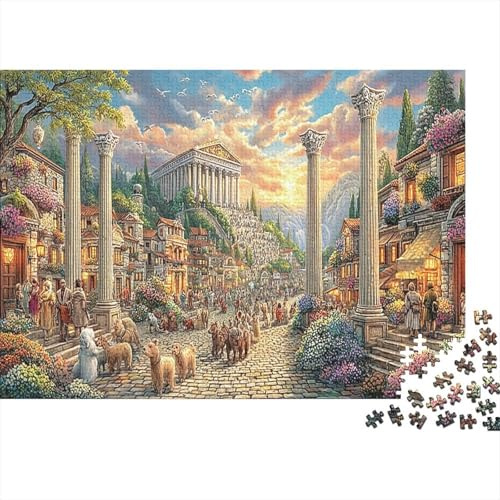 Antike Stadt Szene 1000 Teile Ägyptisch-Stil Straße Puzzle-Set aus recyceltem Karton für Erwachsene Bildungs Spiel Entspannung für Wanddekoration und Geschenke 52x38cm/1000 Teile