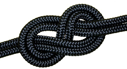 Handelsminister.com 12mm Leine PES-Seil Festmacher 2950kg 5m schwarz Polyester geflochten Tau Tauwerk Schot Reepschnur Flechtleine