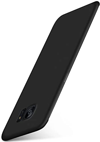 moex Alpha Case für Samsung Galaxy S7 Edge Hülle Ultra Dünn, Schutzhülle mit erhöhtem Kameraschutz, Slim Cover Hardcase Backcover, Dünnste Handyhülle Minimalistisch, Matt Schwarz