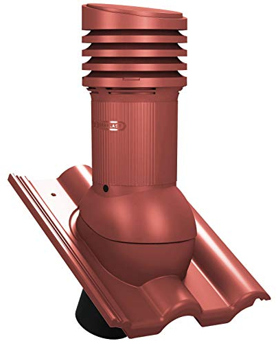 Parotec Isolierter Entlüftungskamin DN 125 mm für BRAAS - FRANKFURTER, BENDERS - MECKLENBURGER Dachziegel – gedämmter passiver Dachlüfter, verhindert Kondenswasser (RAL 3009 - R