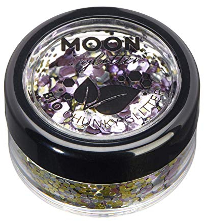 Mystiker Biologisch abbaubarer Öko-Glitter von Moon Glitter - 100% kosmetischer Bio-Glitter für Gesicht, Körper, Nägel, Haare und Lippen - 3g - Champagner