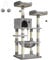 Feandrea Árbol para Gatos de Altura 143 cm, Torre para Gatos, con 11 Postes Rascadores, 2 Plataformas, 1 Cueva, 1 Hamaca, 2 Pompones, Tela de Felpa, Multinivel, Gris Claro PCT15W