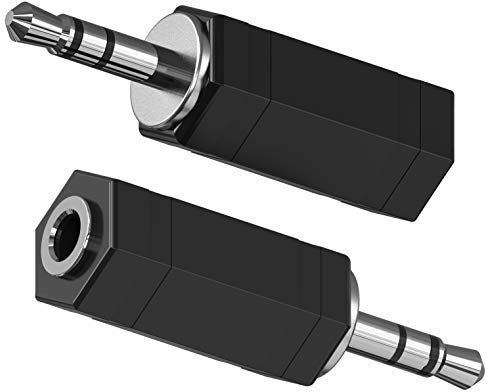 Adattatore stereo da 3,5 mm a mono, confezione da 2 connettori TRS stereo maschio a jack mono femmina da 1/8