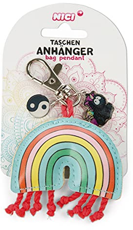 NICI 47398 Pendentif de sac Multicolore Yin & Rainbow Yang Licorne Theodor&Friends