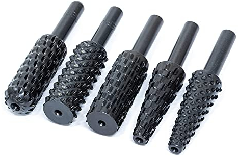 wolfcraft 2540405 Drehfeile, Raspel und Senker Set, 5-teilig