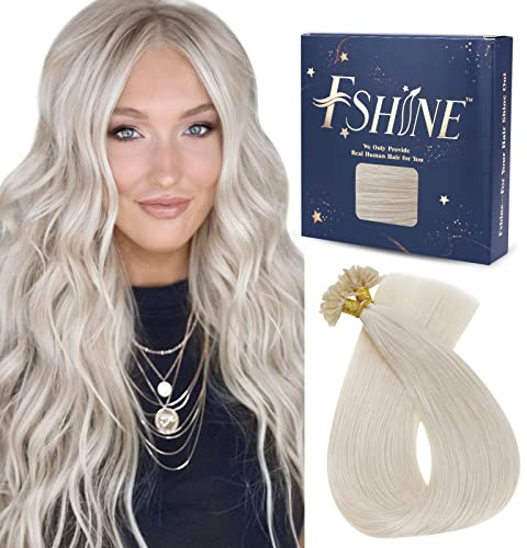 Fshine Hellblond Bondings Extensions Echthaar 35cm 50 Strähne Haarverlängerun Echthaar Bondings U Tip Extensions Echthaar Keratin Bondings Echthaar 50g Farbe 1000