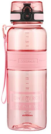 Bouteille d'eau avec infuseur à fruits - 1000 ml - Sans BPA - En Tritan - Anti-fuite - Rose fluo