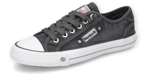 Dockers by Gerli Damen Low-Top Sneaker, Frauen Halbschuhe,schnürschuhe,schnürer,straßenschuhe,Strassenschuhe,Sportschuhe,grau,44 EU