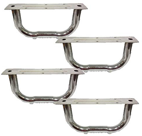 Lot de 4 pieds de meubles en acier inoxydable en forme de U - Pieds de canapé de 11 cm de hauteur - Rehausseurs de meubles de rechange pour canapé, table, bureau, lit, armoires