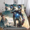 ELGISI Iron Man Duvet Cover 3D Bedding Decorative Luxury Anime Quilt Cover Microfiber Polyester Comforter Cover with Pillow Shams, Zipper, 3 Pieces King（220x240cm）