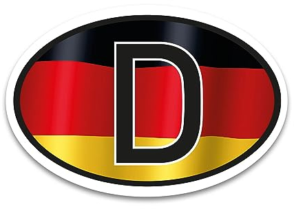 D Aufkleber Länderkennzeichen Deutschland Flagge Sticker - 17,5 x 11,5 cm DIN genormt - PKW LKW Wohnmobil Auto Motorrad - kfz716