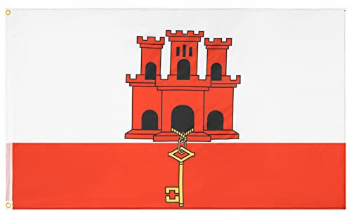 MUWO Flagge Nations Together 90 x 150 cm Nationalmanschaften, doppelseitige Gartenflagge, wetterfeste Fanflagge, Fußballflagge Polyester Länderfagge Deutschland mit Ösen (Gibraltar)