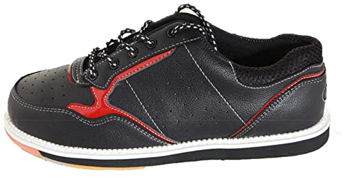 Mens Womens Bowls Shoes Lightweight Flat Bowling Sports Shoes Comfortable Breathable Indoor Walking Sneakers,Black,3.5 UK