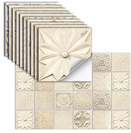 24 Stück Fliesenaufkleber Selbstklebendes Vinyl Wasserdichtwandaufkleber FüR KüChe Bad Fliesen Wand Kamin Schrank Dekorationsaufkleber,HZ-53,15 X 15 Cm