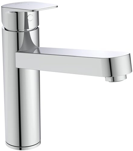 Ideal Standard BD313AA Küchenarmatur Ceraplan, hoch angesetzter Rohrauslauf, 360° schwenkbar, Ausladung 20,4 cm, BlueStart, Chrom